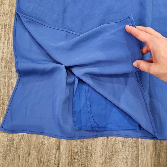 Anna Cate Meredith Crepe Shift Dress Womens S Dazzling Blue Flutter Sleeve - Picture 10 of 10